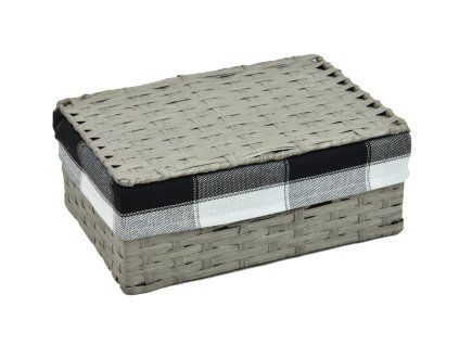 Úložný box s víkem šedý (Rozměry (cm) 40x27, v. 15)