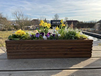 Holzkiste mit Kunststoffeinsatz – braun