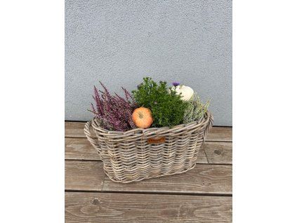Rattan-Blumenkasten, oval