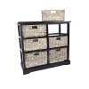 18251 3 cerna drevena komoda se 6 kosicky