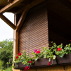 Holzrollo für Pergola - braun