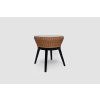 Honig -Rattan -Tisch mit Elementen aus massivem Mahagoniholz