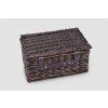 Hnědý proutěný piknikový koš pro 2 – 40 x 30 cm pohled na zavírání na přední straně