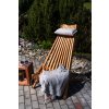 Klappbarer Gartenholzstuhl mit Kissen - hellbraun