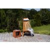 Klappbarer Gartenholzstuhl mit Kissen - hellbraun