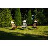 Klappbarer Gartenholzstuhl mit Kissen - grau