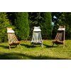Klappbarer Gartenholzstuhl mit Kissen - grau