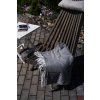 Klappbarer Gartenholzstuhl mit Kissen - grau