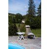 Klappbarer Gartenholzstuhl mit Kissen - grau