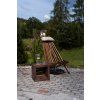 Klappbarer Gartenholzstuhl mit Kissen - braun
