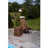 Klappbarer Gartenholzstuhl mit Kissen - braun