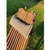 Klappbarer Gartenholzstuhl mit Kissen - braun