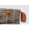 Großer Rattan-Aufbewahrungskorb mit Kunststoffeinsatz, rund - grau