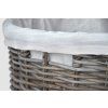 Rattan-Wäschekorb mit Deckel, rund - grau