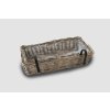 Hängender Rattan-Blumenkasten für den Balkon – grau