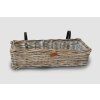Hängender Rattan-Blumenkasten für den Balkon – grau