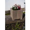 Rechteckiger Holzkasten mit Kunststoffeinsatz – grau, 25x25x25