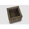 Rechteckiger Holzkasten mit Kunststoffeinsatz – grau, 25x25x25