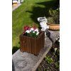 Rechteckiger Holzkasten mit Kunststoffeinsatz – braun, 25x25x25