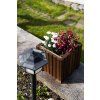 Rechteckiger Holzkasten mit Kunststoffeinsatz – braun, 25x25x25