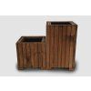Höherer rechteckiger Holz-Blumenkasten mit Kunststoffeinsatz – braun, 25x25x40