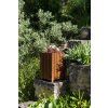 Höherer rechteckiger Holz-Blumenkasten mit Kunststoffeinsatz – braun, 25x25x40