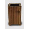 Höherer rechteckiger Holz-Blumenkasten mit Kunststoffeinsatz – braun, 25x25x40