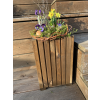 Höherer rechteckiger Holz-Blumenkasten mit Kunststoffeinsatz – braun, 25x25x40