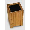 Höherer rechteckiger Holz-Blumenkasten mit Kunststoffeinsatz – hellbraun, 25 x 25 x 40