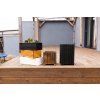 Höherer rechteckiger Holz-Blumenkasten mit Kunststoffeinsatz – schwarz, 25x25x40