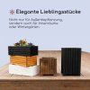Höherer rechteckiger Holz-Blumenkasten mit Kunststoffeinsatz – weiß, 25x25x40