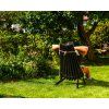 Klappbarer Gartenholzstuhl mit Kissen - schwarz