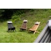 Klappbarer Gartenholzstuhl mit Kissen - schwarz