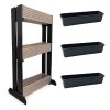 Holzständer für Blumenkästen – 3-stöckig, grau