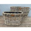 Rattan-Blumenkasten, oval